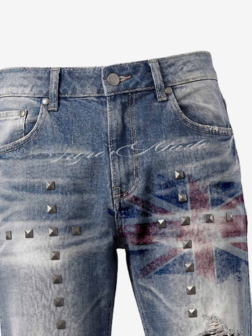 Studded Flag Bootcut Jeans
