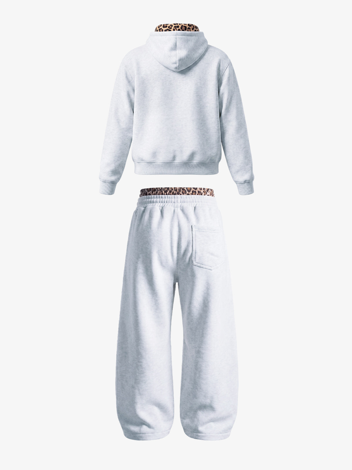 Leopard Patchwork Hoodie & Trousers Set