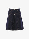 Studded Double-Waist Wide-Leg Jorts 