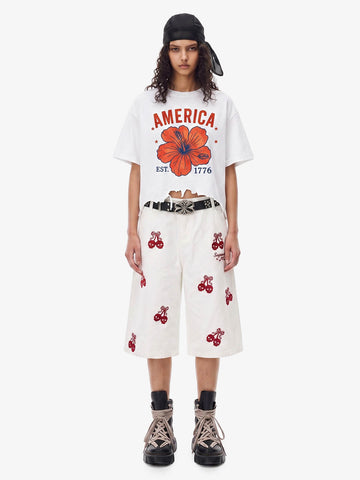 Acid Wash Ripped Floral T-Shirt