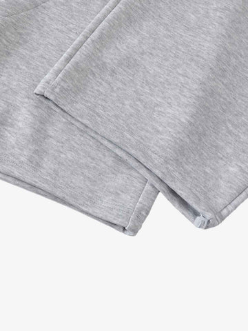 Layered Double-Waistband Wide-Leg Sweatpants