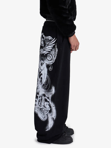Dark Gothic Graphic Baggy Sweatpants