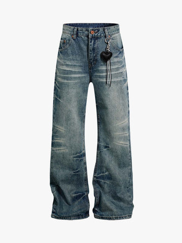 Distressed Washed Jeans