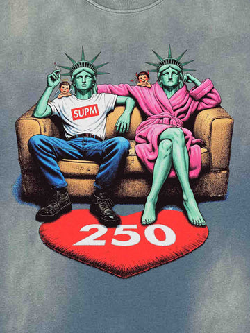Vintage Washed Liberty Graphic Oversized T-Shirt