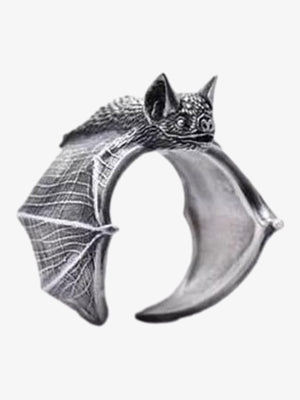 Gothic Bat Open Ring 