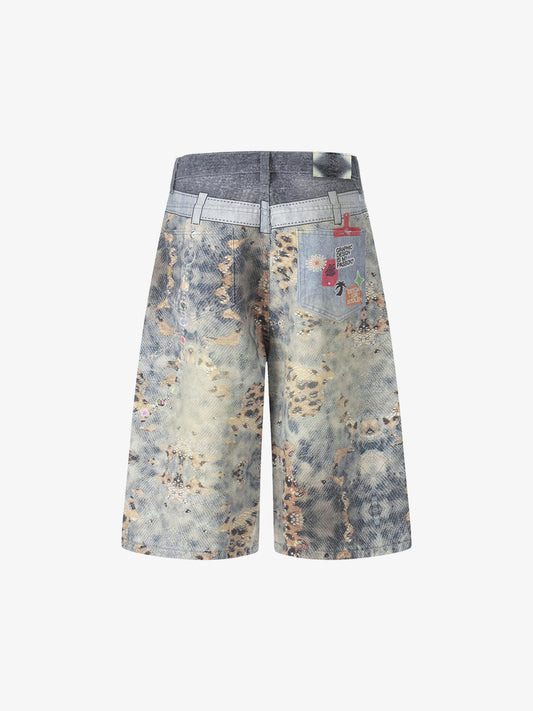Beaded Chain Denim Culottes
