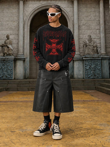 Skull Cross Graphic Long Sleeve Tee