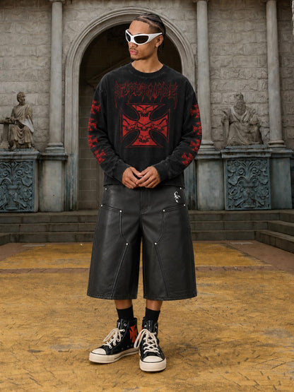 Skull Cross Graphic Long Sleeve Tee