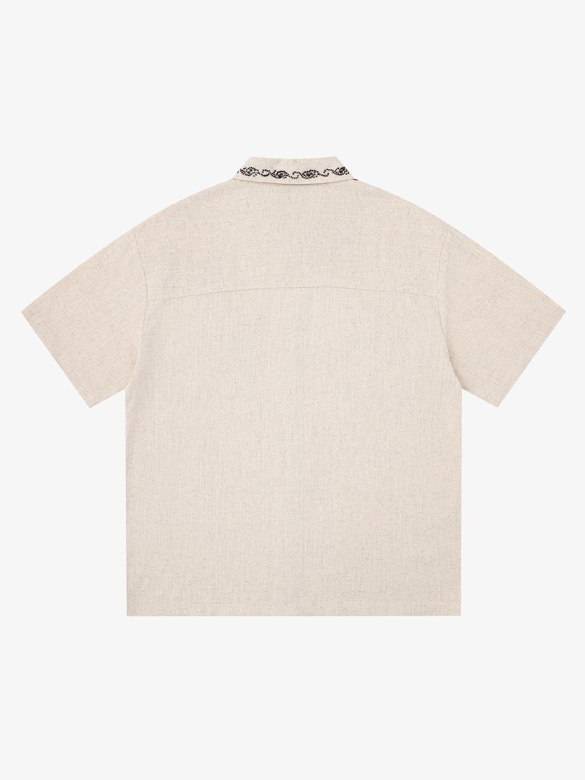 Retro Beaded Detail Short Sleeve Shirt