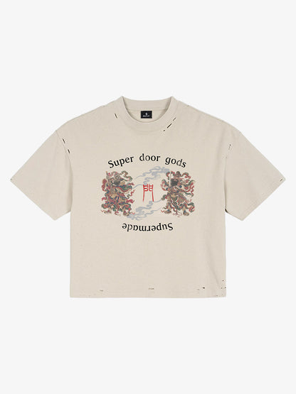 Embroidered Guardian Crop Tee
