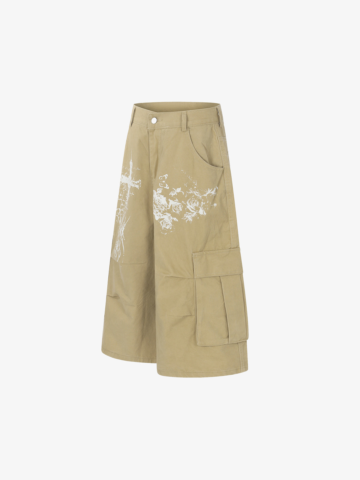 Gothic Cross Graphic Cargo Shorts