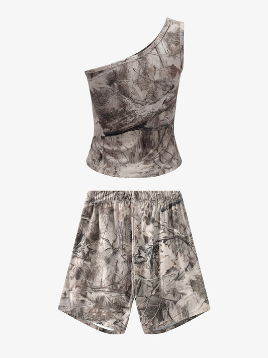 Camouflage Print Lightweight Shorts