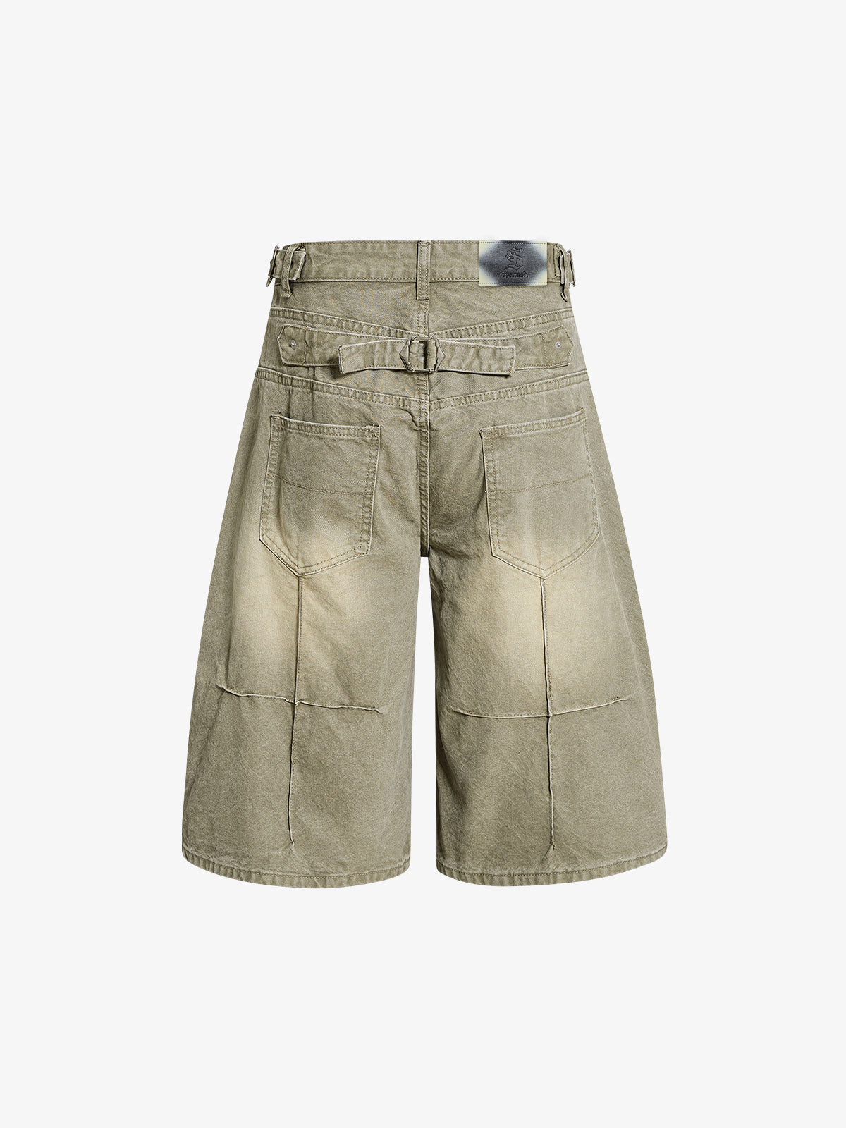 Distressed Washed Multi-Button Jeans