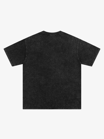 Vintage Washed Pearl Letter Graphic T-Shirt 