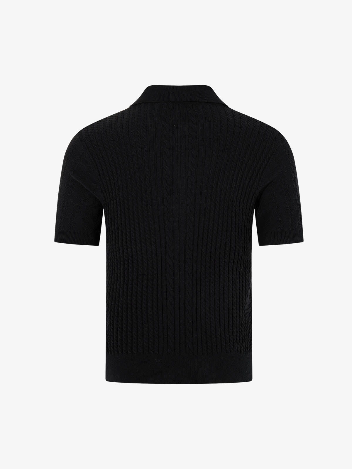 Vintage Cable Knit Polo Shirt 