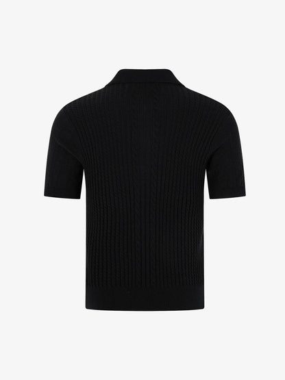 Vintage Cable Knit Polo Shirt 