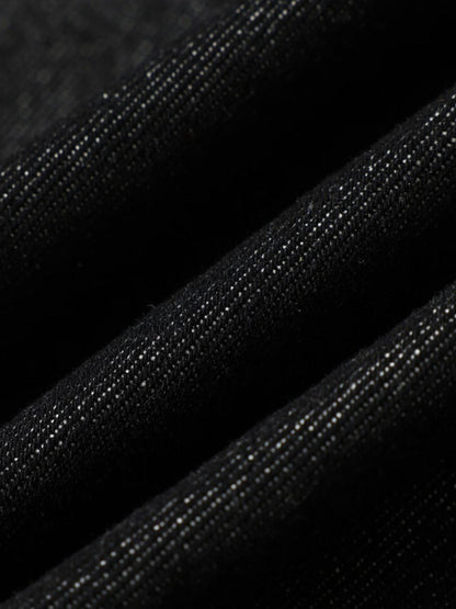 Stand Collar Clasp Detail Denim Jacket 