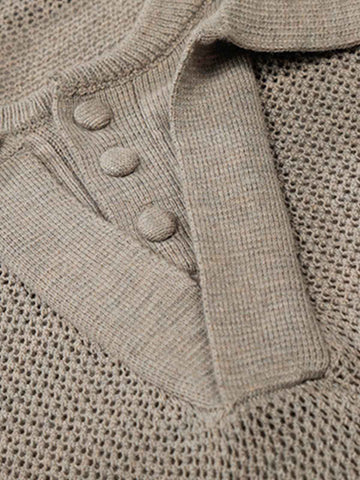 Hollow-Out Layered Polo Shirt
