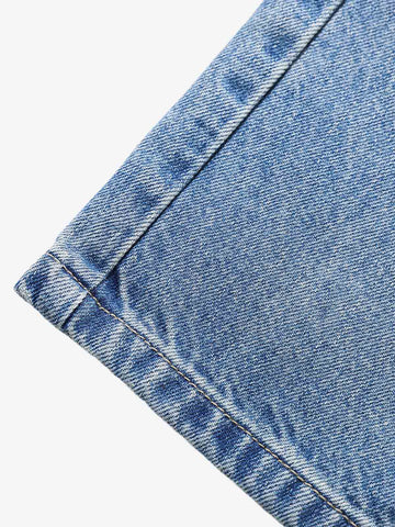 Belt Dislocation Creative Washed Jeans 