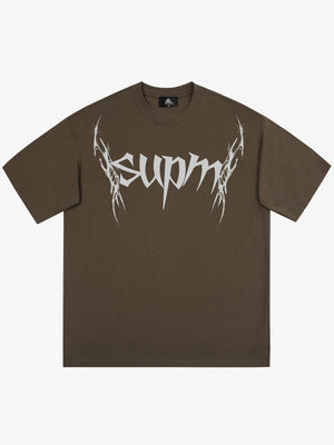 SUPM Gothic Sharp Letter Graphic T-Shirt 