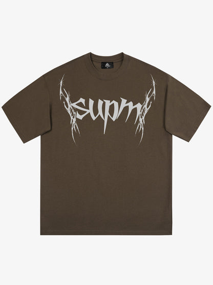 SUPM Gothic Sharp Letter Graphic T-Shirt 
