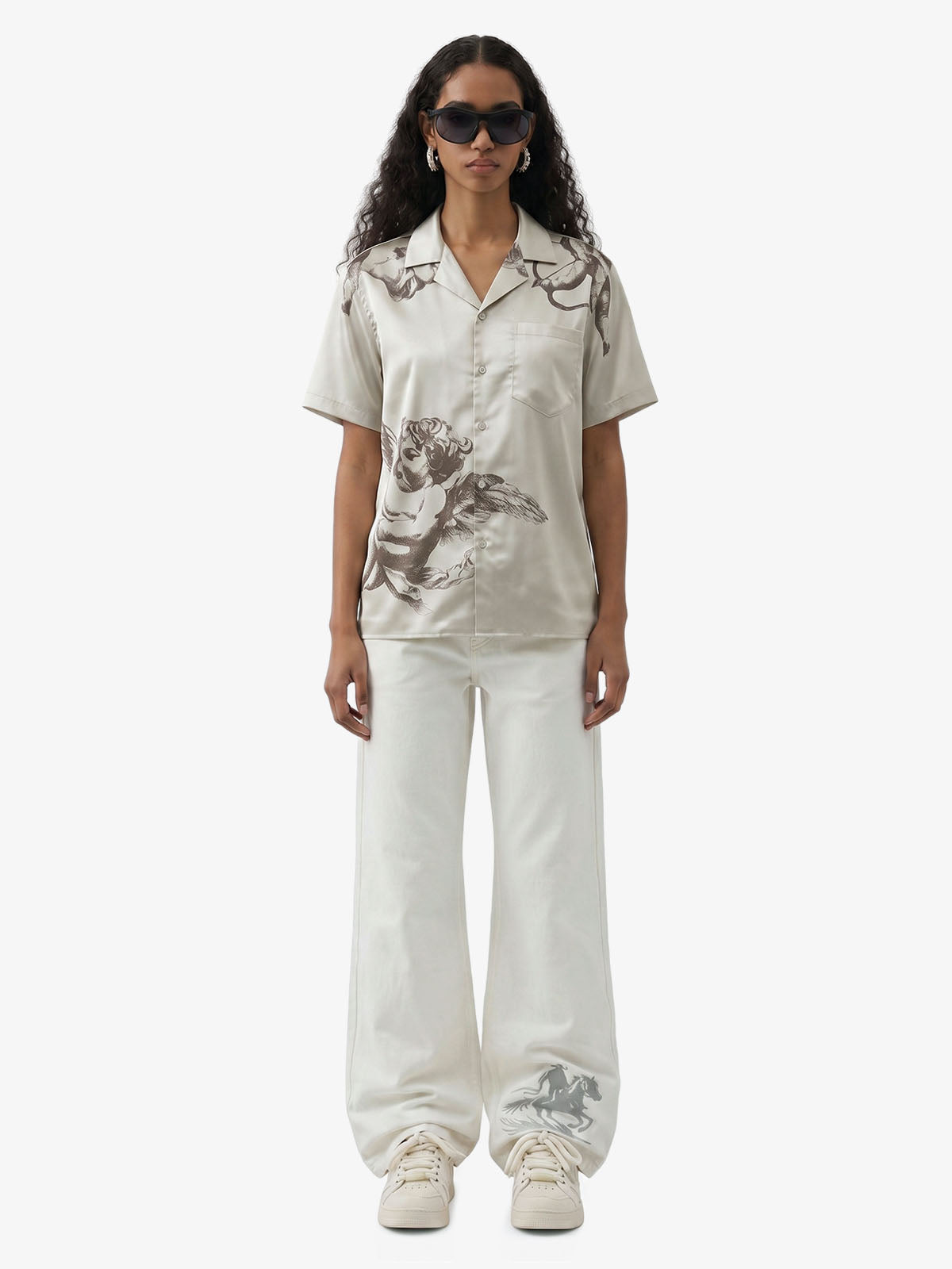 Cupid Angel Sketch Cuban Shirt