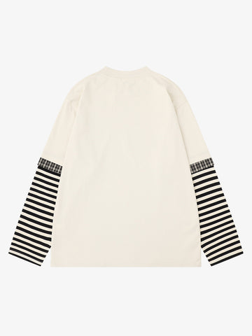 Striped Dark Graphic Long Sleeve Tee