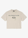 Distressed Metallic Logo Cropped T-Shirt 