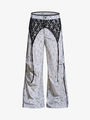 Star Lace Patchwork Casual Pants