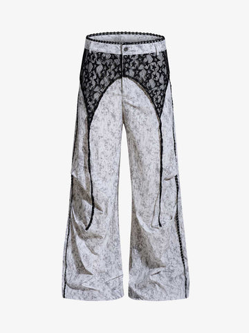 Star Lace Patchwork Casual Pants