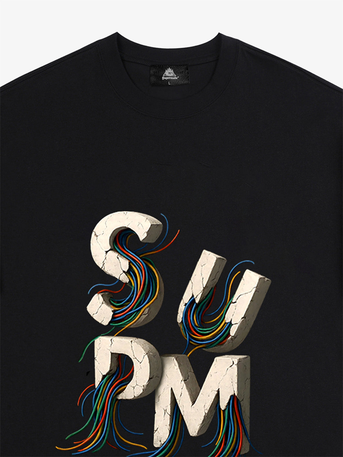 SPMD Letter Cable Graphic T-Shirt 