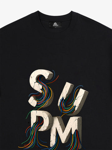 SPMD Letter Cable Graphic T-Shirt 