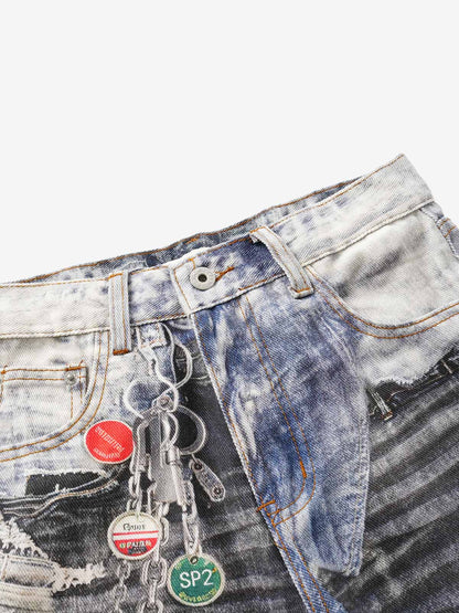 Punk-Style Baggy Wide-Leg Jeans