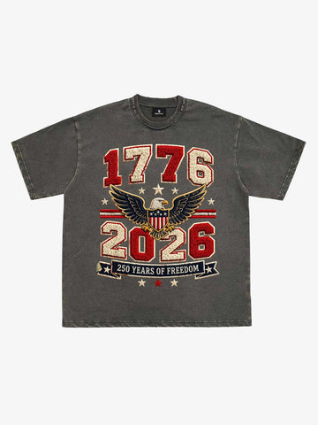 Towel Embroidery Washed Vintage T-Shirt