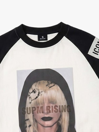 Color-Block Oversized Long Sleeve Tee