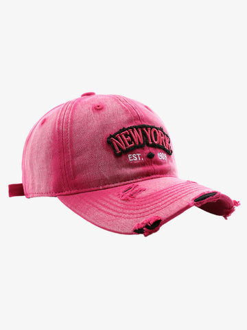 Vintage Washed Distressed Letter Embroidery Baseball Cap 