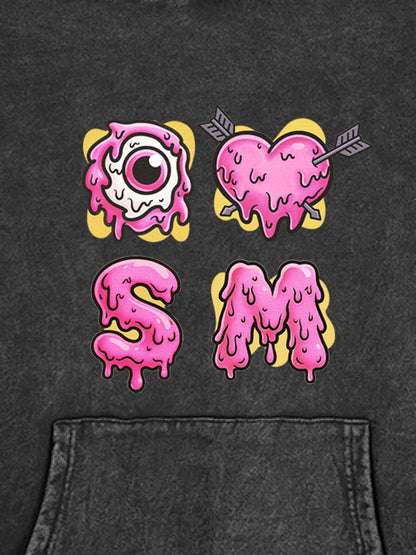 Street Dripping Letter Eyeball Graffiti Hoodie 
