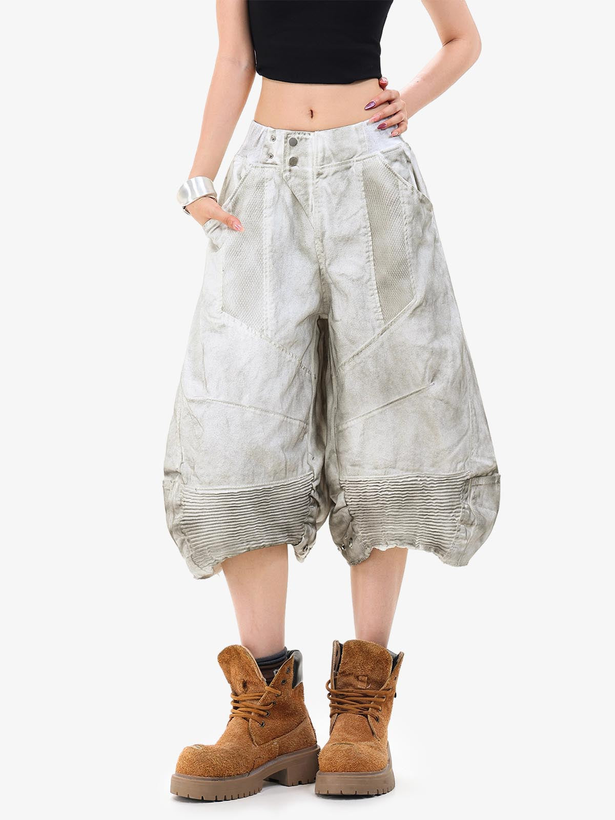 Dirty Wash Denim Shorts