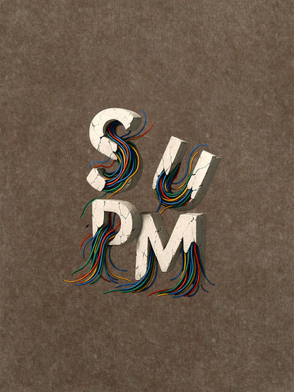 SPMD Letter Cable Graphic T-Shirt 