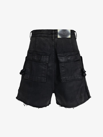 Industrial Multi-Pocket Distressed Cargo Shorts 