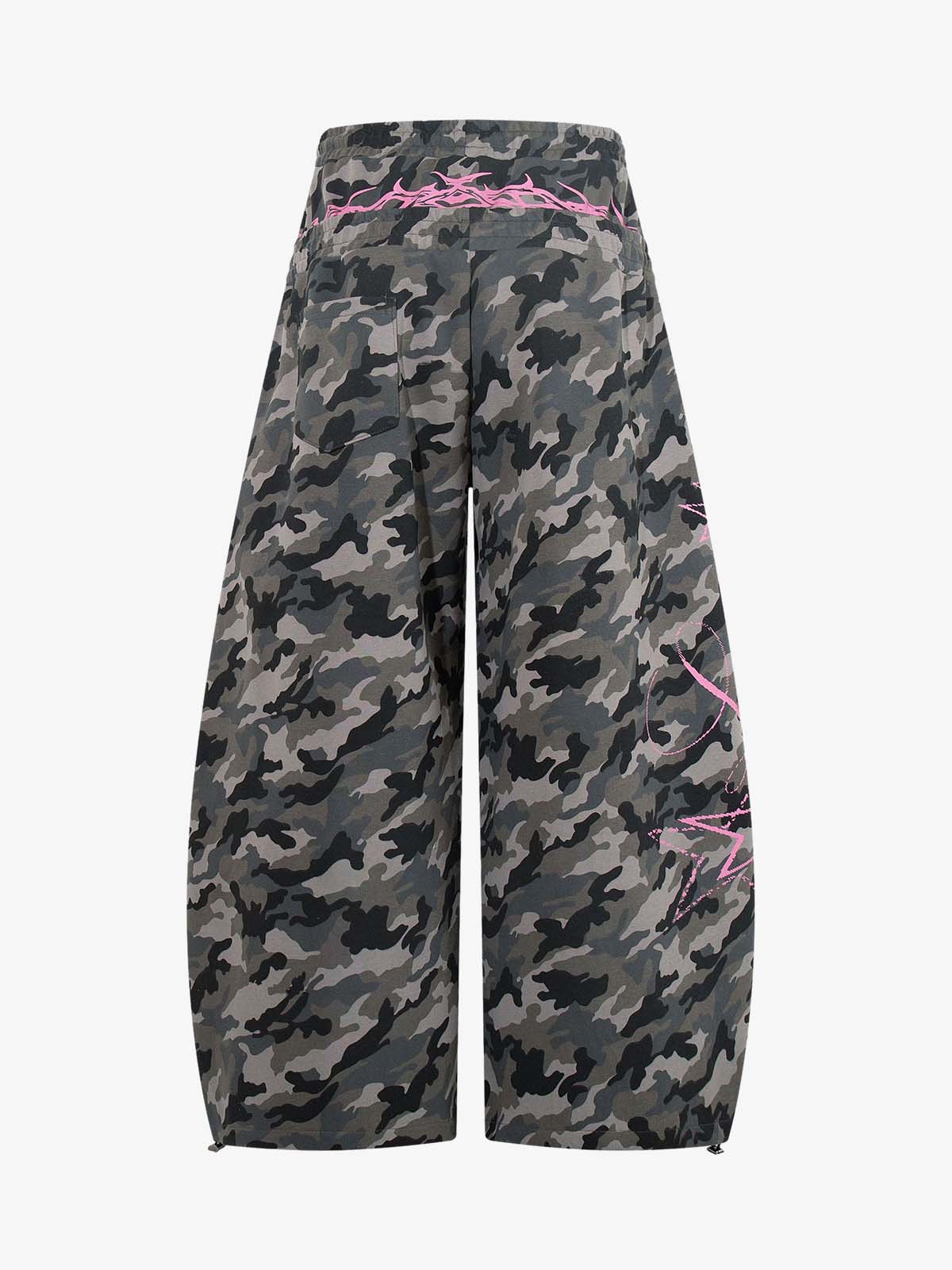 Y2K Camo Pink Print Barrel Sweatpants