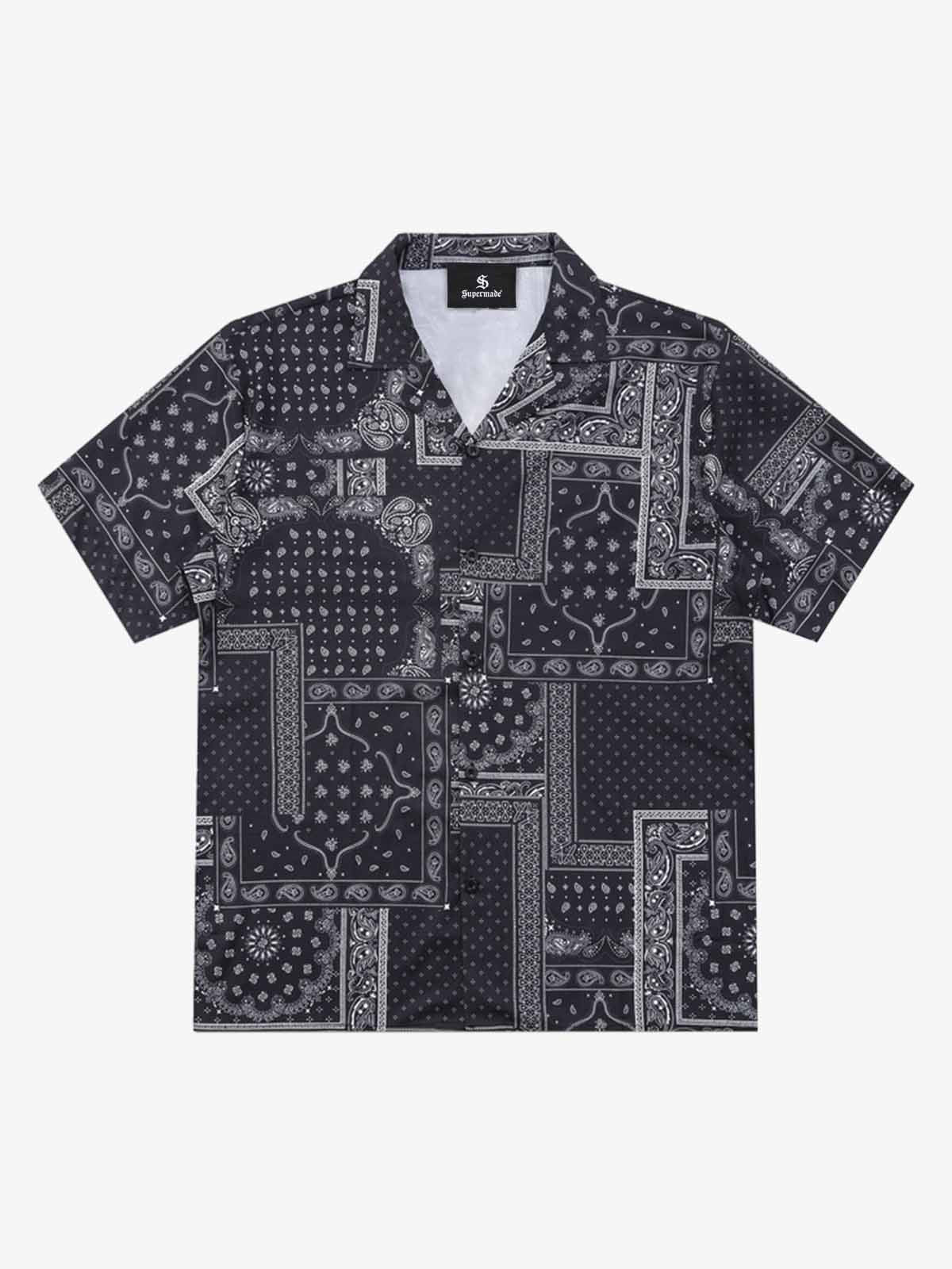 Vintage Bandana Patchwork Cuban Shirt