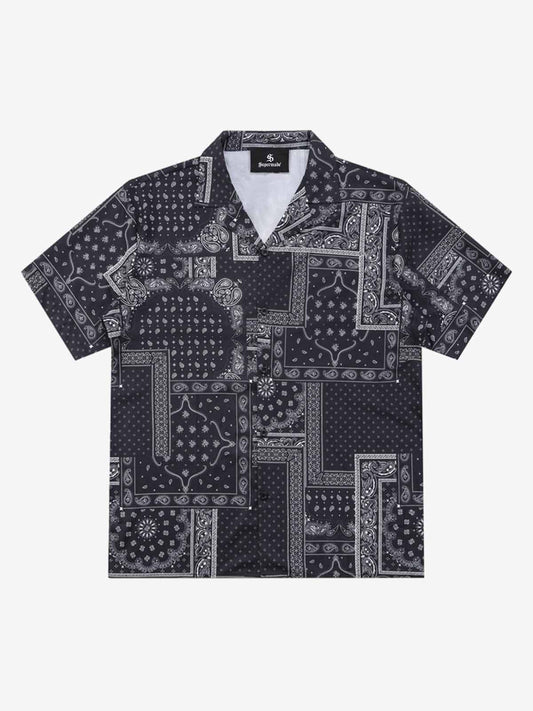Vintage Bandana Patchwork Cuban Shirt