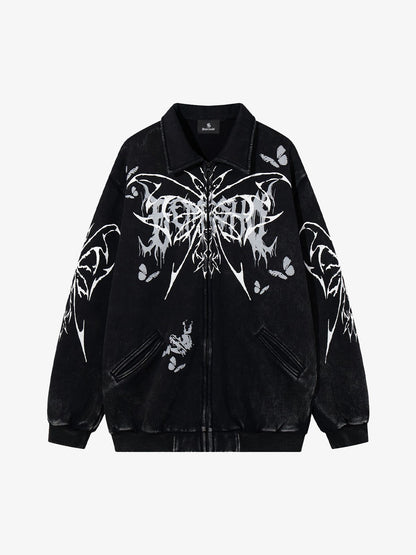 Punk Gothic Butterfly Graphic Streetwear Jacket 