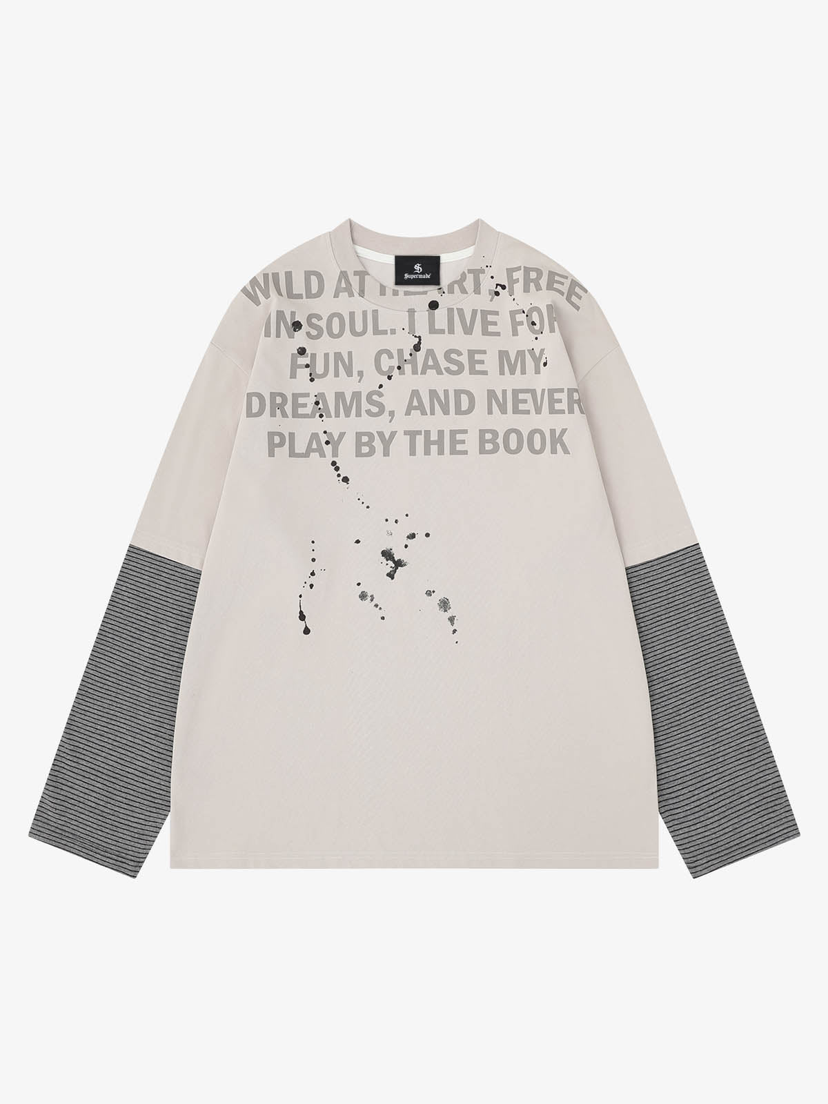 Striped Letter Graphic Long Sleeve Tee