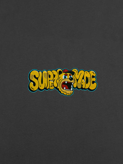 Street Graffiti Trendy Tiger Head Font T-Shirt 
