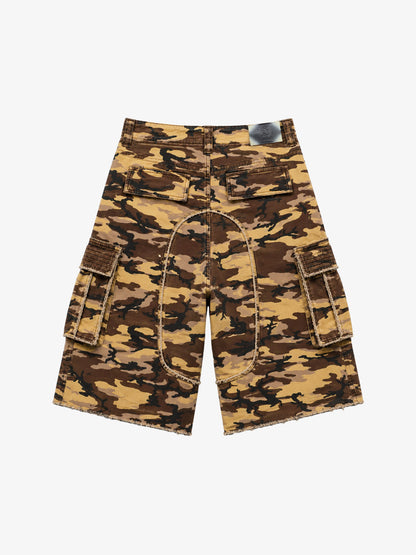 Five-Button Camo Cargo Shorts