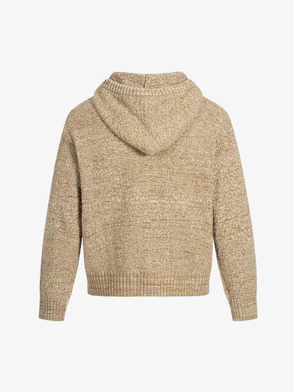 Relaxed Fit Knit Hooded Pullover Hoodie Sweater 