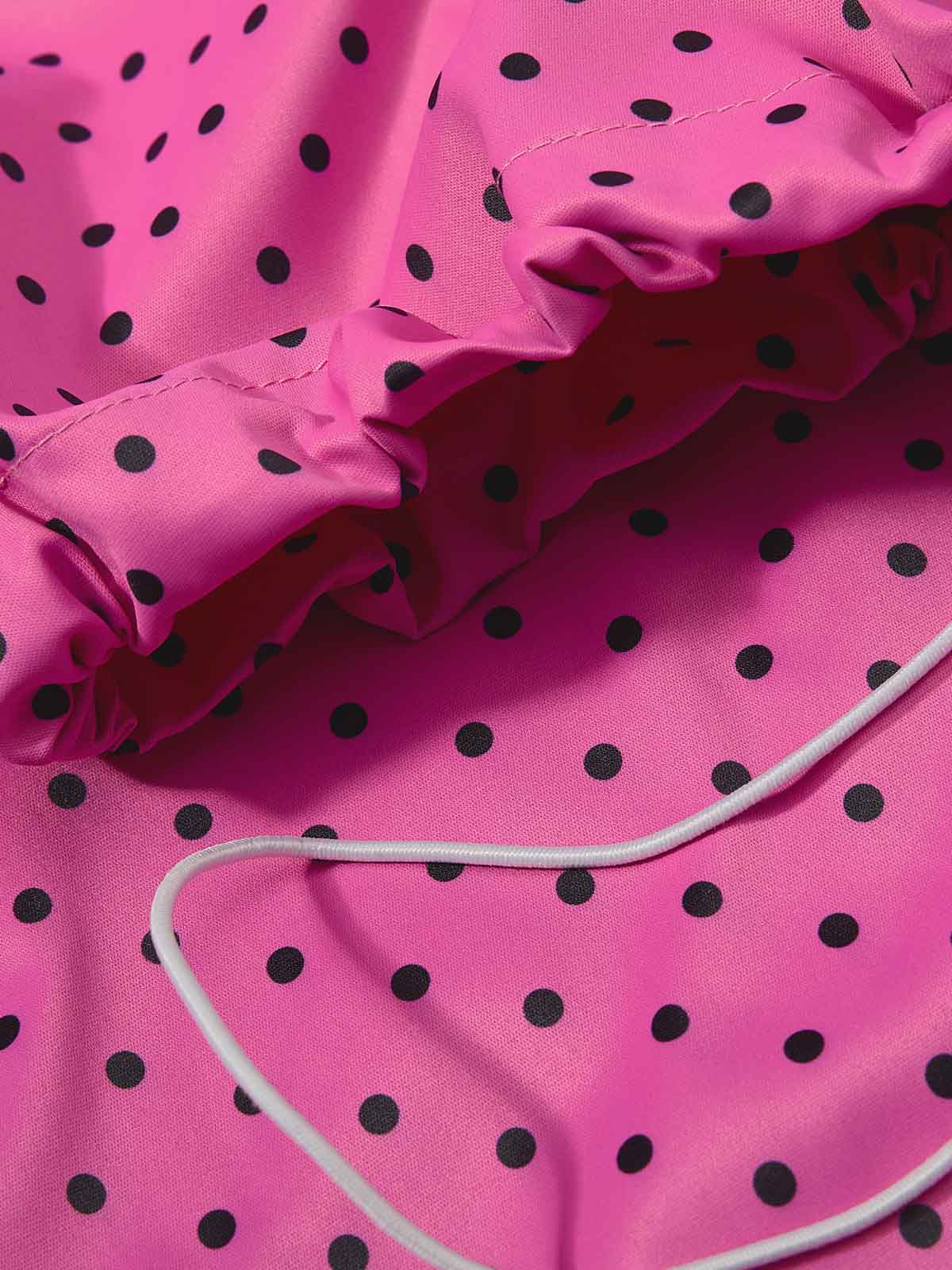 Retro Polka Dot Side Stripe Drawstring Baggy Pants