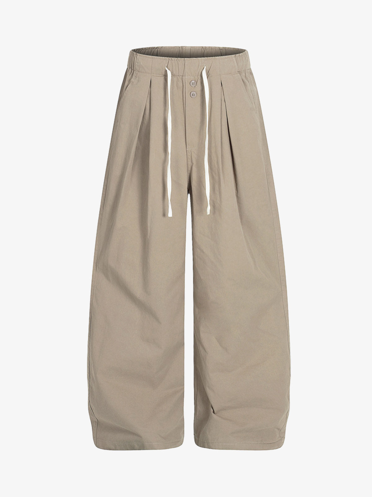 Drawstring Pleated Barrel Pants 